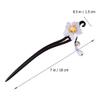 Beaupretty Unique Vintage Hairpin Ebony Flower Hairpin Traditional Style Hair Accessory for Elegant Look view 2
