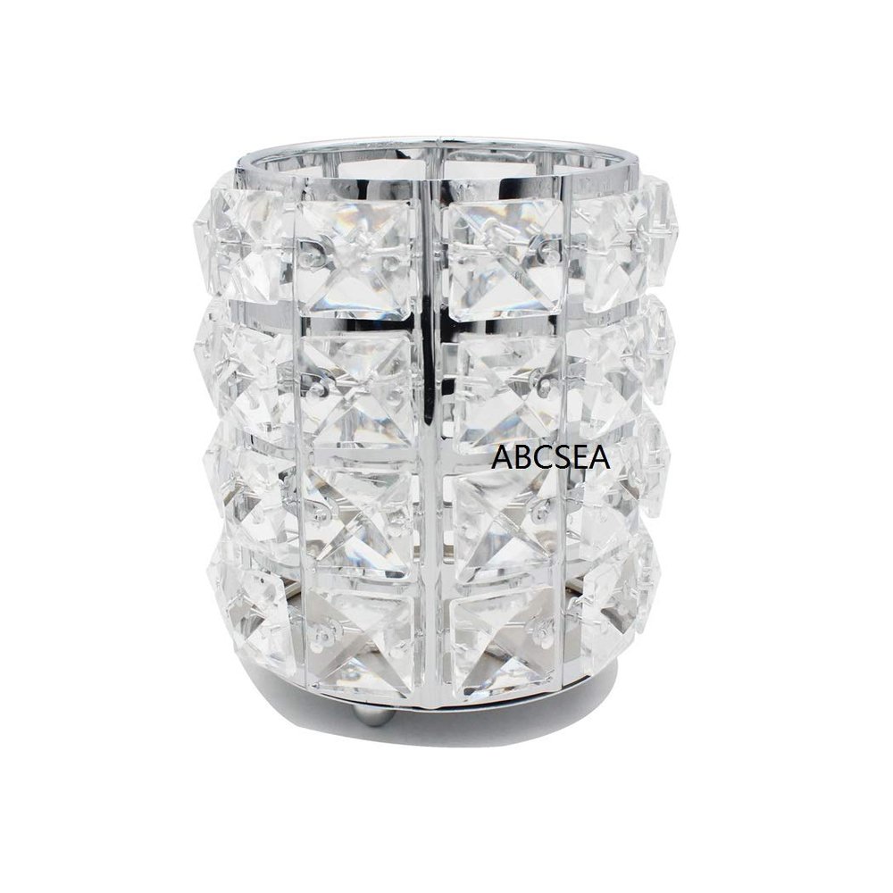 Abcsea 1 piece Cosmetic Brush Holder, Makeup Brush Holder, Makeup Brush Organiser, Pen Holder, Pen Holder for Desk - Silver