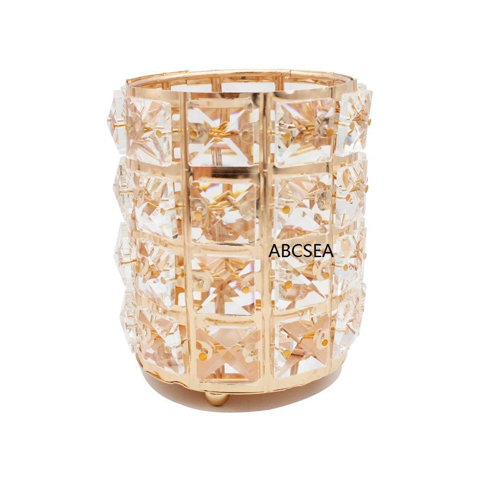 Abcsea 1 piece Cosmetic Brush Holder, Makeup Brush Holder, Makeup Brush Organiser, Pen Holder, Pen Holder for Desk - Gold