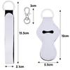 20 Pack Sublimation Blanks Chapstick Holder Keychains, Neoprene Lipstick Holder Keychainr with Lanyards Wristlet and 10 Metal Clip Cords view 2
