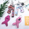 20 Pack Sublimation Blanks Chapstick Holder Keychains, Neoprene Lipstick Holder Keychainr with Lanyards Wristlet and 10 Metal Clip Cords view 4