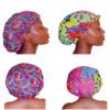 African Print Hair Bonnet Adjustable Ankara Design with Satin Interior 2-Pack Set (Pink Fusion) view 1