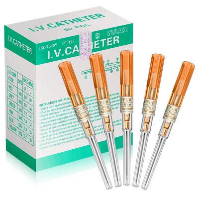 Jconly Catheter Needles - 50PCS 14 Gauge Piercing Needles IV Catheter Needles Hollow Needles for Ear Nose Belly Navel Nipple Piercing Sterilized Disposable Piercing Needles50Pcs/Box)