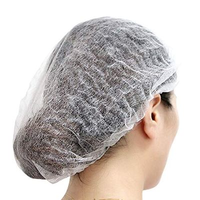 100pcs Disposable Hair Net Bouffant Cap Kitchen Food Medical Worker Non Woven US Pink Blue White (White)