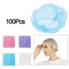 100pcs Disposable Hair Net Bouffant Cap Kitchen Food Medical Worker Non Woven US Pink Blue White (White) view 3
