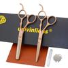 5.5 Inch 440c Professional Hairdresser Scissors Japan Salon Hairdresser Tools Hair Razor Barber Thinning Scissors Haircut Shears (Gold) view 1