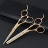 5.5 Inch 440c Professional Hairdresser Scissors Japan Salon Hairdresser Tools Hair Razor Barber Thinning Scissors Haircut Shears (Gold) view 3