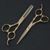 5.5" Salon Hair Scissors Professional Hairdressing Scissor Cutting Thinning Scissor Shears Hairdresser Barber Razor (Gold) view 2