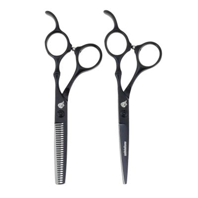 5.5 Inch 440c Professional Hairdresser Scissors Japan Salon Hairdresser Tools Hair Razor Barber Thinning Scissors Haircut Shears (Black)