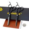 5.5 Inch 440c Professional Hairdresser Scissors Japan Salon Hairdresser Tools Hair Razor Barber Thinning Scissors Haircut Shears (Black) view 2
