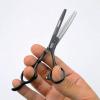 5.5 Inch 440c Professional Hairdresser Scissors Japan Salon Hairdresser Tools Hair Razor Barber Thinning Scissors Haircut Shears (Black) view 4