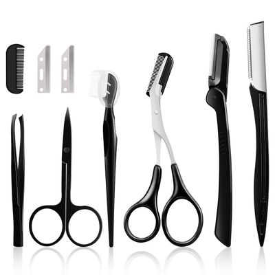 Eyebrow Kit, Multipurpose Exfoliating Dermaplaning Tool Face kits for Women Girl, Eyebrow Grooming Set (9 in 1)