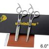 6.0" Matt Silver Professional Hair Scissors Cutting Thinning Hairdressing Barber Scissors Shears Salon Japan Hair Styling Tools (Black) view 2