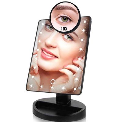 22 LED Lights Touch Screen Makeup Mirror (Black)