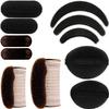 11 Pieces Hair Bump Sponge Volume Hair Bases Set Bump It Accessory for Volume Insert Styling Tools up Combs Clips Sponge Bun Updo Accessories for Women DIY Hairstyles(Black, Brown) view 1