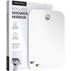 HONEYBULL Fogless Shower Mirror for Shaving  Anti-Fog Acrylic Mirror with Razor Holder, No-Drill Wall Mount, Flat Design for Steam Showers, Large 8x10in view 1