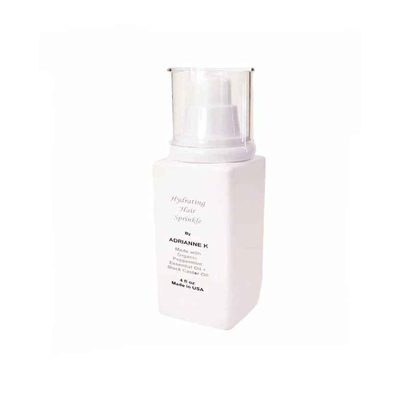 ADRIANNE K ORGANIC CASTOR OIL+PEPPERMINT OIL HAIR & SCALP TREATMENT, HYDRATING HAIR SPRINKLE! 4 FL OZ VEGAN. CRUELTY-FREE. NATURAL LEAVE-IN CONDITIONER
