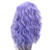 RONGDUOYI RDY Lavender Purple Short Bob Lace Front Wigs for Women Free Part Synthetic Body Wave Wigs with Natural Hairline Glueless Light Purple Makeup Wedding Party Cosplay Wig 16Inches view 4