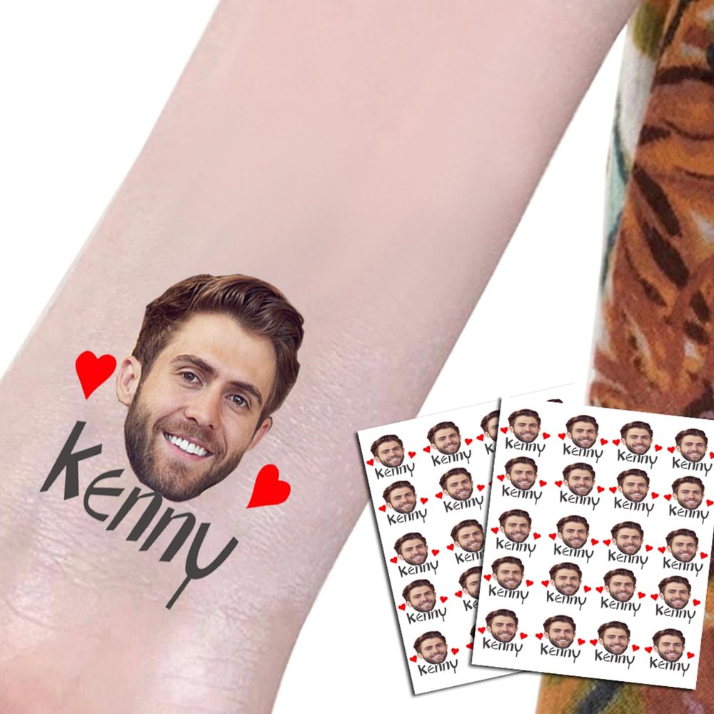 20pcs Bachelorette Party Photo Tattoos Stickers for Groom, Custom Men Face Tattoos, Wedding Party Decorations, Funny Wedding Party Favors for Bride, Funny Party Gift for Men Women, Bride Party Groom