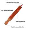 Minkissy Sharpening Strop Belt Double Layer Leather Canvas Razor Knife Strop with Hanging Buckle Polishing Sharpener Strap for Barber Shop Home view 2