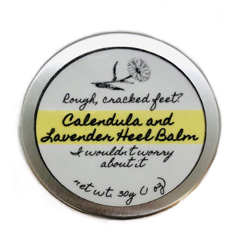 Calendula and Lavender Heel Balm - 30g/1oz - All-natural balm for dry, rough, cracked feet