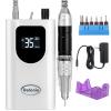 Delanie Professional Nail Drill High Torque 35000 RPM Rechargeable Portable Electric Nail File Filer for Acrylic Gel with Cuticle Bits, Salon Manicure Tool, White view 1