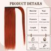 14" Ponytail Extension Human Hair 70g #350 Copper Red 100% Remy Human Hair Wrap Around Ponytail Long Straight Ponytail Extension One Piece Hairpiece for Women (14", Copper Red) view 2