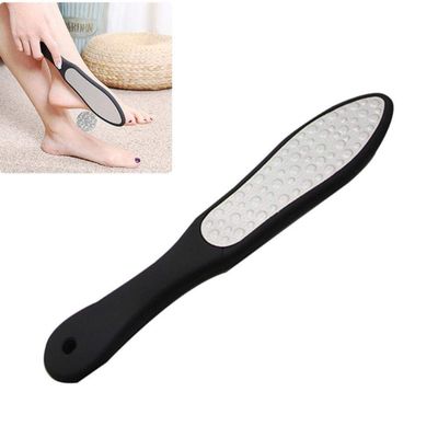 1Pcs Double-Side Stainless Steel File Heel Grater for Feet Pedicure Rasp Remover Metal Scrub Manicure Nail Art Tools,Black
