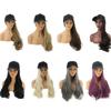 shlutesoy Fashionable Cute Women Girl Long Curly Wig Synthetic Hairpiece Hair Extension with Baseball Cap Grandma Grey view 3