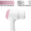 Olivia Rose Facial Cleansing Brush - 2 in 1 Face Wash Brush Manual Dual Face Scrub Brush for Gentle Exfoliating, Deep Pore Cleansing, and Face Massaging Suitable for All Skin Types White/Pink view 2
