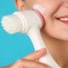 Olivia Rose Facial Cleansing Brush - 2 in 1 Face Wash Brush Manual Dual Face Scrub Brush for Gentle Exfoliating, Deep Pore Cleansing, and Face Massaging Suitable for All Skin Types White/Pink view 3
