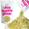 Hemway Premium Ultra Sparkle Glitter Multi Purpose Metallic Flake for Arts Crafts Nails Cosmetics Resin Festival Face Hair - Sand Gold - Super Chunky (1/8" 0.125" 3mm) 100g / 3.5oz view 1
