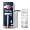 King C. Gillette Safety Razor with Chrome Plated Handle and 5 Platinum Coated Double Edge Safety Razor Blade Refills, Holiday Gifts for Men view 1