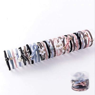 AMSS 25 Pieces Korean style pearl hair band,Beads Hair Bands Ropes Hair Elastic Bracelet Ponytail Holder Hair Accessories for Women and Girls(Diameter 5.5 cm)