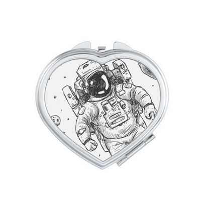 Universe Alien Monster Astronaut Mirror Travel Magnification Portable Handheld Pocket Makeup