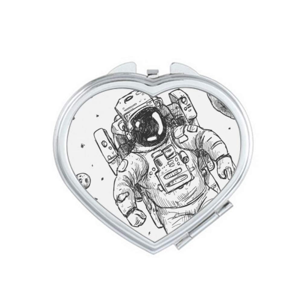 Universe Alien Monster Astronaut Mirror Travel Magnification Portable Handheld Pocket Makeup