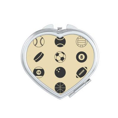 Ball Class Sport Simple Geometry Pattern Mirror Travel Magnification Portable Handheld Pocket Makeup
