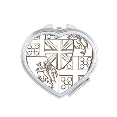 Baroque Art Shield Lion Illustration Patter Mirror Travel Magnification Portable Handheld Pocket Makeup
