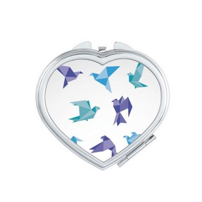 Colorful Origa Pigeon Pattern Mirror Travel Magnification Portable Handheld Pocket Makeup