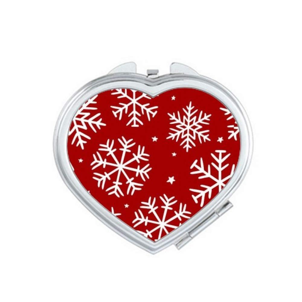 mas Snowflake Red Festival Mirror Travel Magnification Portable Handheld Pocket Makeup