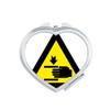 Warning Symbol Yellow Black Hand Triangle Mirror Travel Magnification Portable Handheld Pocket Makeup view 1