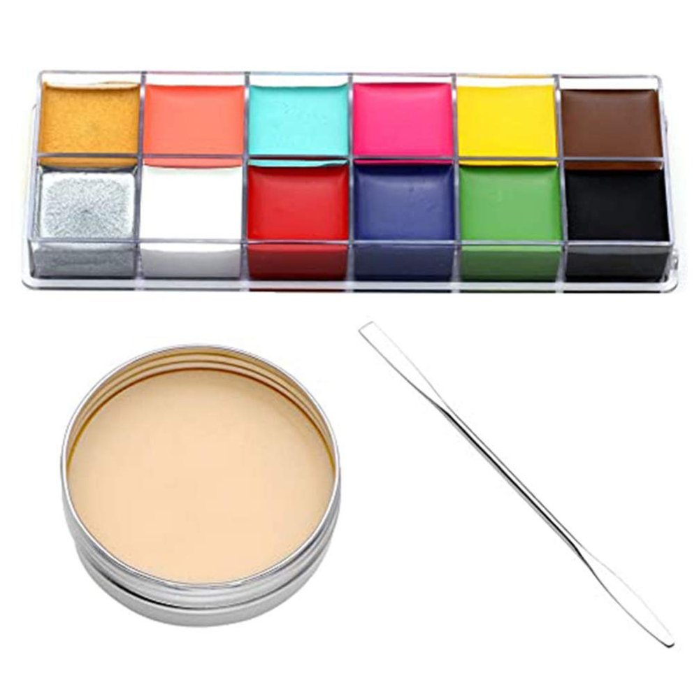3pcs Professional Halloween Makeup Kit Special Effects Stage Makeup Fake Wound Scars Wax Flash Oil Painting Spatula Set For Carnival Party