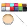 3pcs Professional Halloween Makeup Kit Special Effects Stage Makeup Fake Wound Scars Wax Flash Oil Painting Spatula Set For Carnival Party view 1