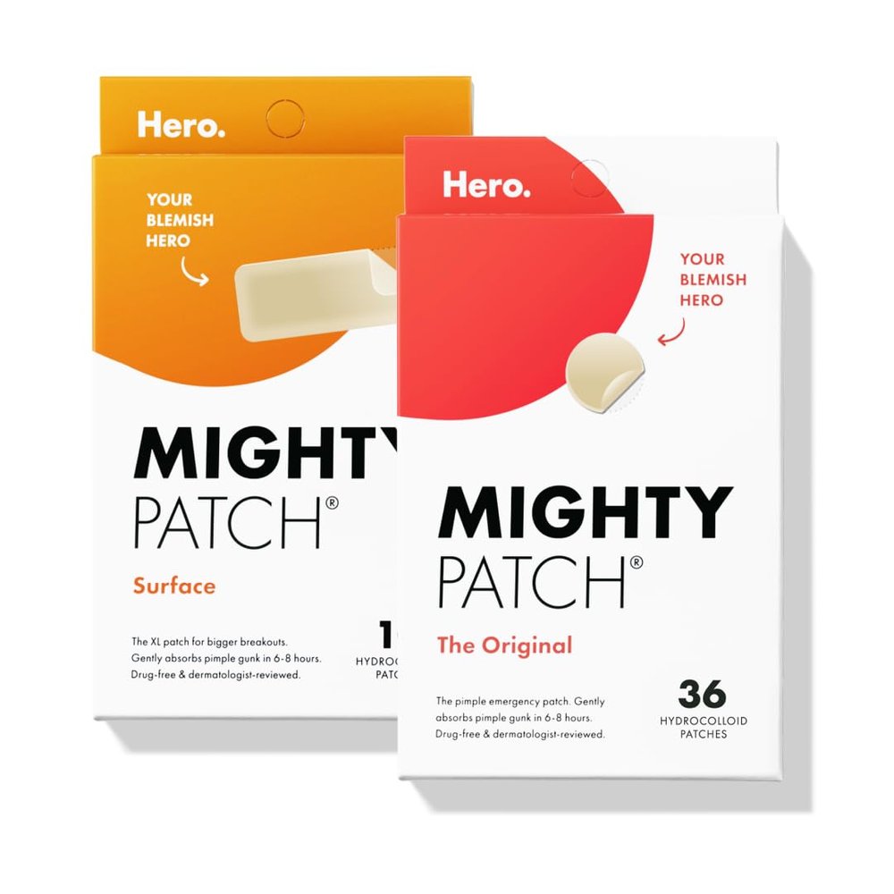 Hero Cosmetics Mighty Patch Original Patch 36ct and Mighty Patch Surface Patch 10ct Bundle