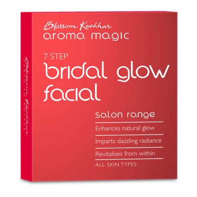 Aroma Magic Bridal Glow Facial Kit | Single Use | 7 in 1 Natural Face Set for Women | with Extract of Turmeric & Orange | Cleansing & Moisturizing Skincare Kit