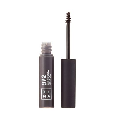 3INA MAKEUP - Vegan - Cruelty Free - The Eyebrow Mascara 972 - Gray - Fixes, Defines, Adds Volume and Control Brows -Non Sticky Gel Formula - Dense & Fuller Brows - Multiplier Effect - Good Adhesion