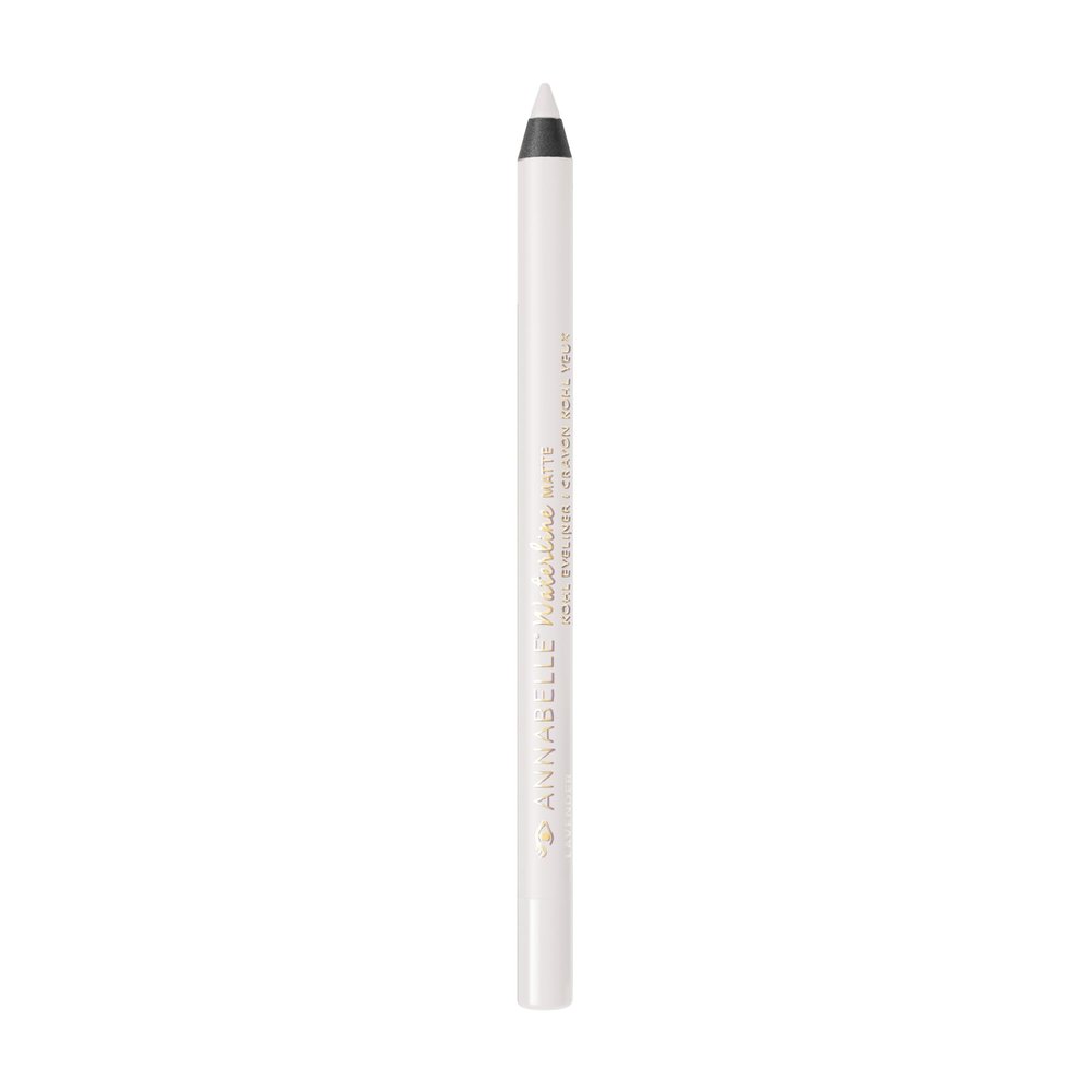 Annabelle Waterline Matte Kohl Eyeliner Pencil, White, Intense Colours, Matte Finish, Easy-To-Apply, Long-Lasting 10h, Waterproof, Transferproof, Cruelty-Free, 1.2 g