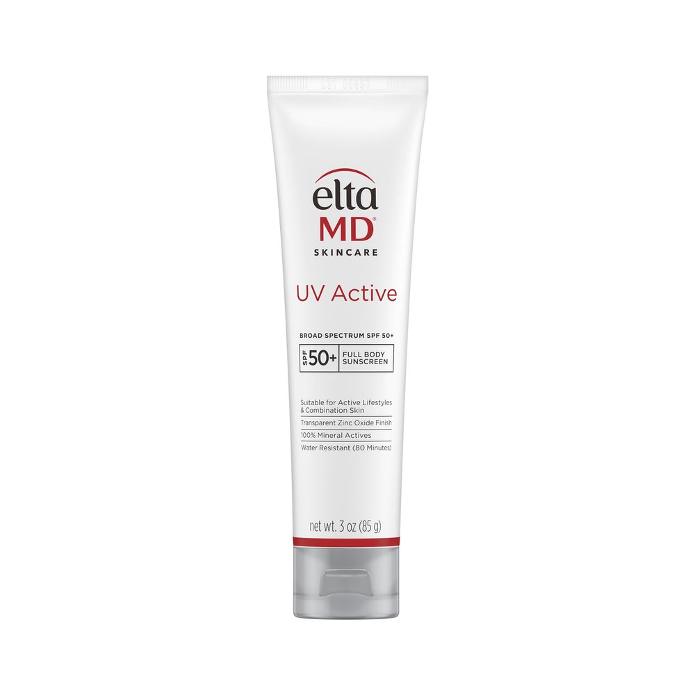EltaMD UV Active Mineral Sunscreen with Zinc Oxide, Water Resistant Sunscreen SPF 50+ Up to 80 Minutes, Oil Free SPF for Face and Body, 3.0 oz Tube