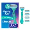 Schick Hydro Silk Ultra Sensitive Razor for Women | Womens Razor for Sensitive Skin, 5 Blade Razors for Women, Womens Razors for Shaving, Includes 1 Handle & 5 Refills view 1