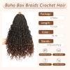 8 Packs Goddess Box Braids Crochet Hair-12 Inch Crochet Box Braids Pre-looped Bohomian Crochet Braids Hair Synthetic Braiding Hair Extensions Crochet Hair for Black Women(1B/30) view 3